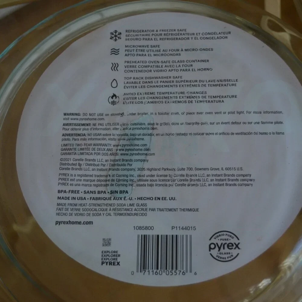PYREX BAKE IT! Easy Grab Pie GLASS Baking Dish FLUTED EDGE 9.5